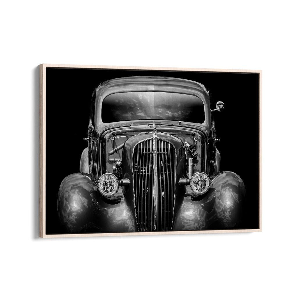 excalibur car poster in Oak Wood Floater Frame