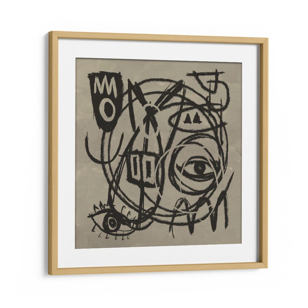 expressed by dan hobday abstract art abstract paintings in Oak Wood Frame With Mount