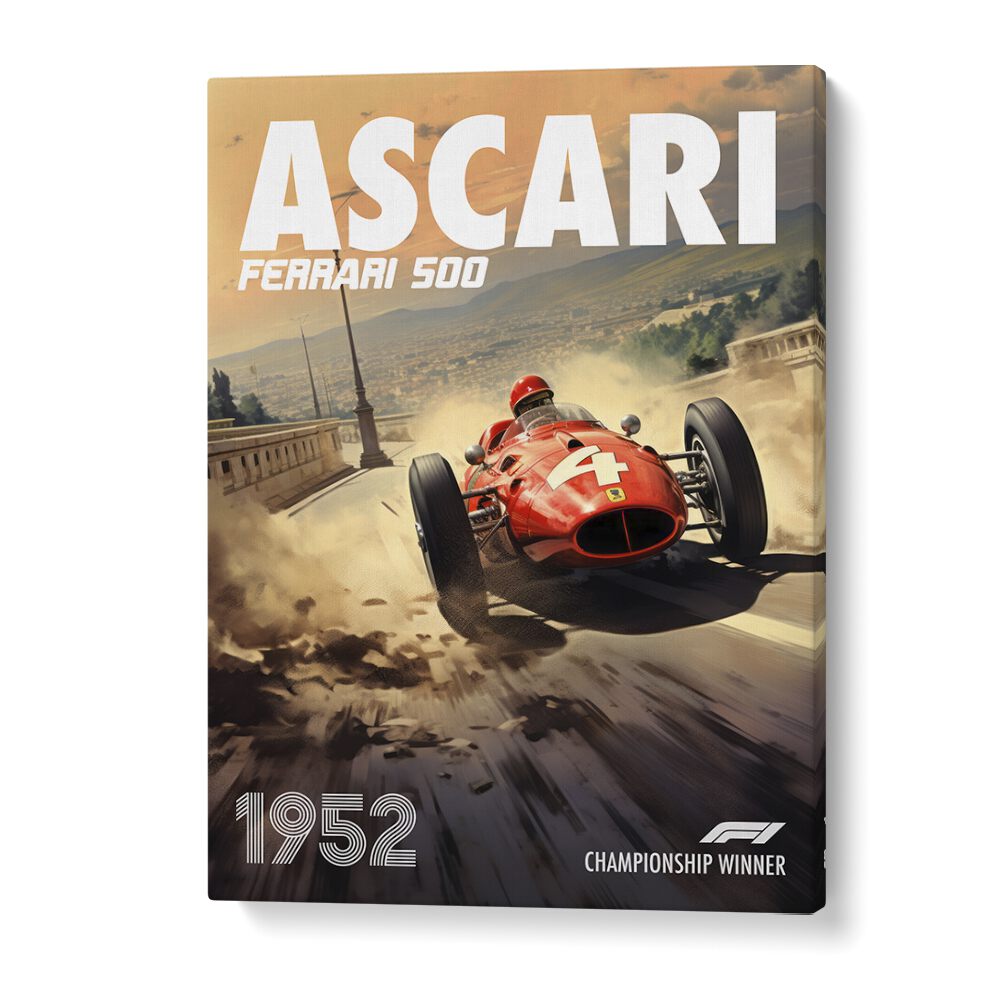 f1-ascari-ferrari 500 car poster in Gallery Wrap