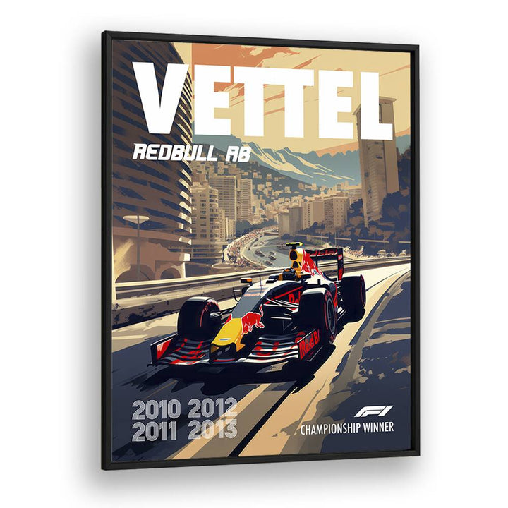 f1-vettel-redbull rb car poster in Black Plain Frame