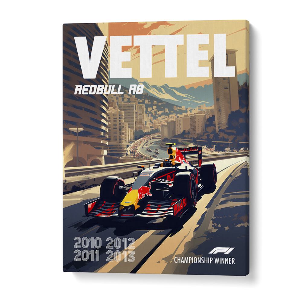 f1-vettel-redbull rb car poster in Gallery Wrap