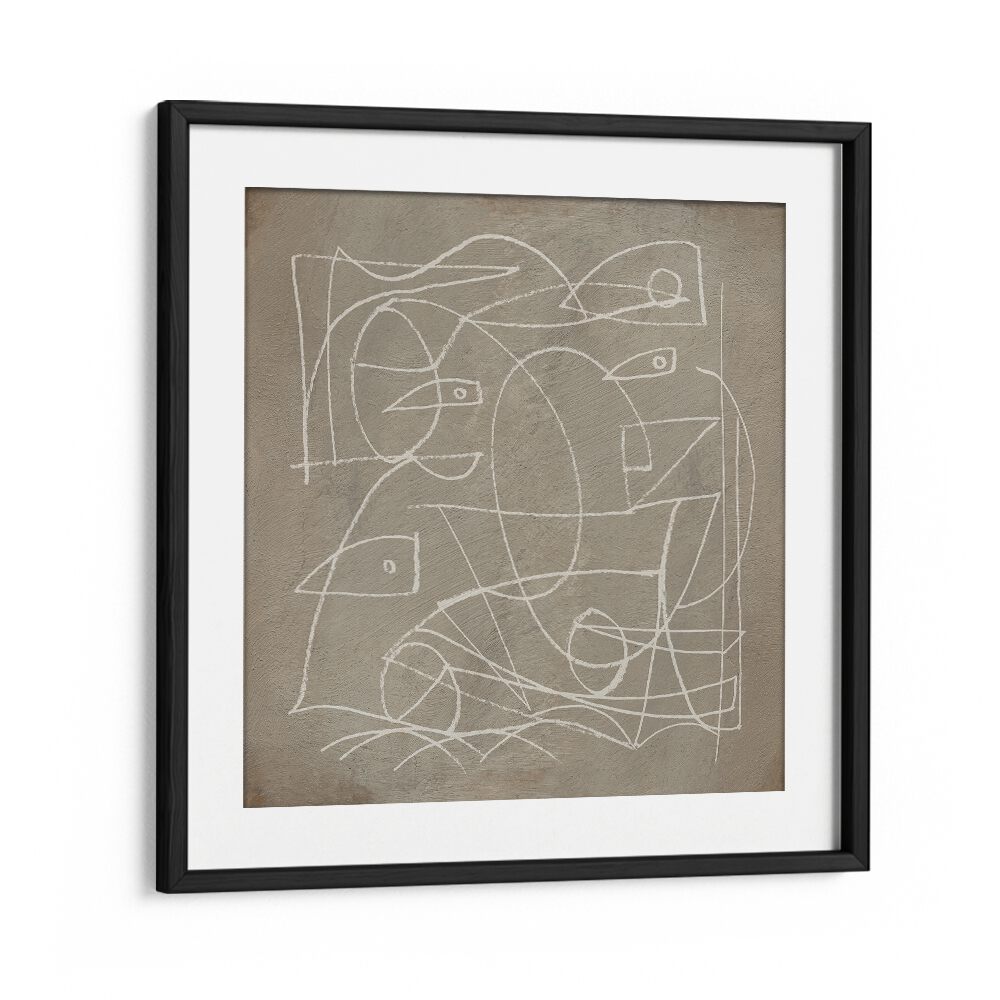 faces by dan hobday abstract art abstract paintings in Black Frame With Mount