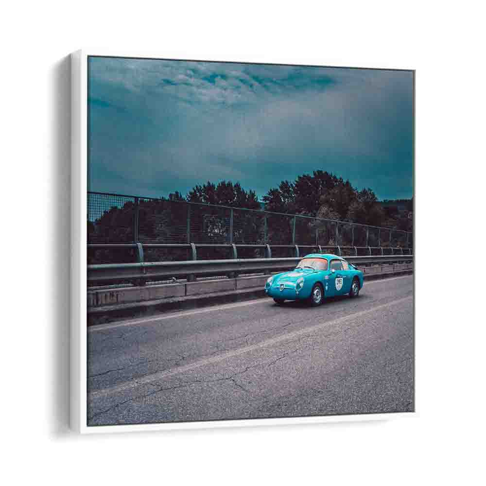 fast car car poster in White Floater Frame