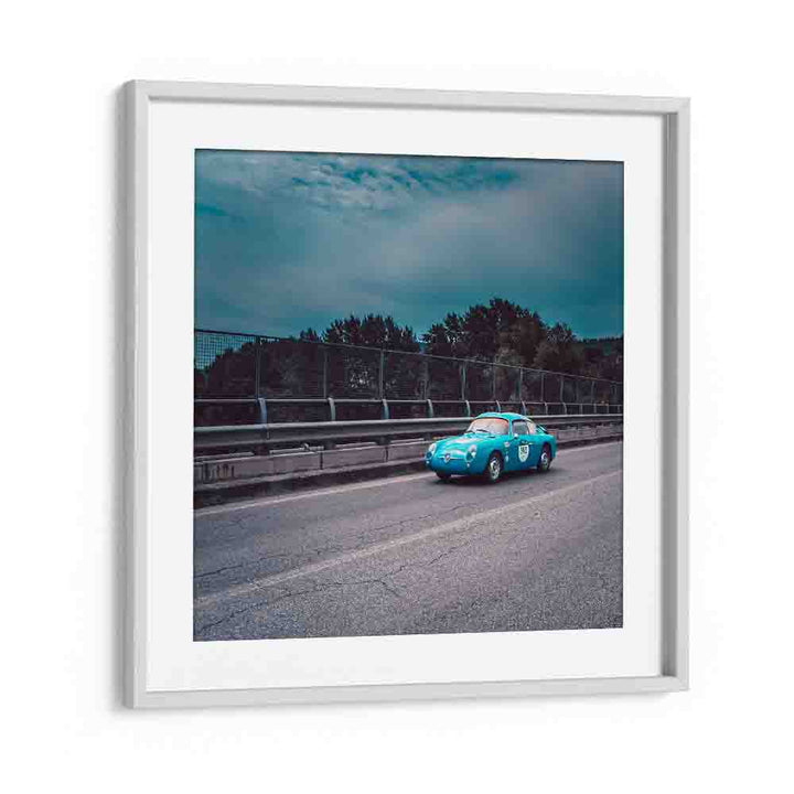 fast car car poster in White Frame With Mount