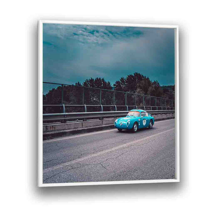 fast car car poster in White Plain Frame