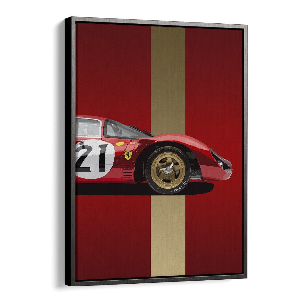 ferrari 330 car poster in Black Floater Frame