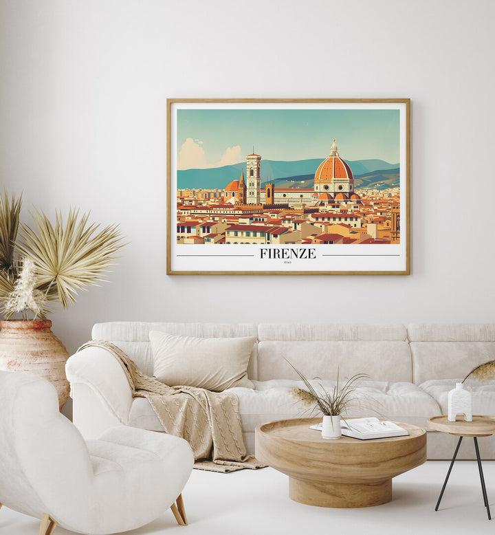 firenze-italy travel posters Artwork II placed on a Wall 