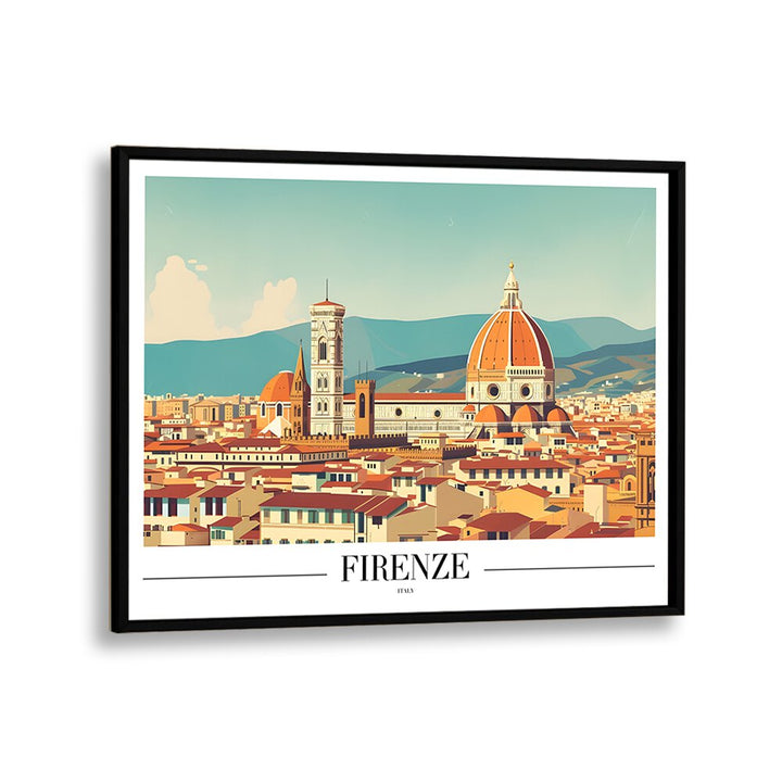 firenze-italy travel posters in Black Plain Frame