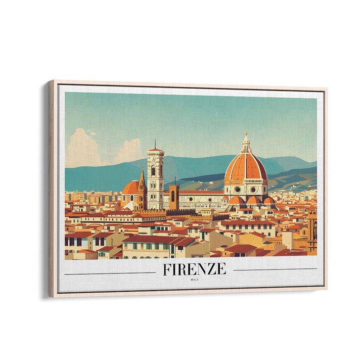 firenze-italy travel posters in Oak Wood Floater Frame