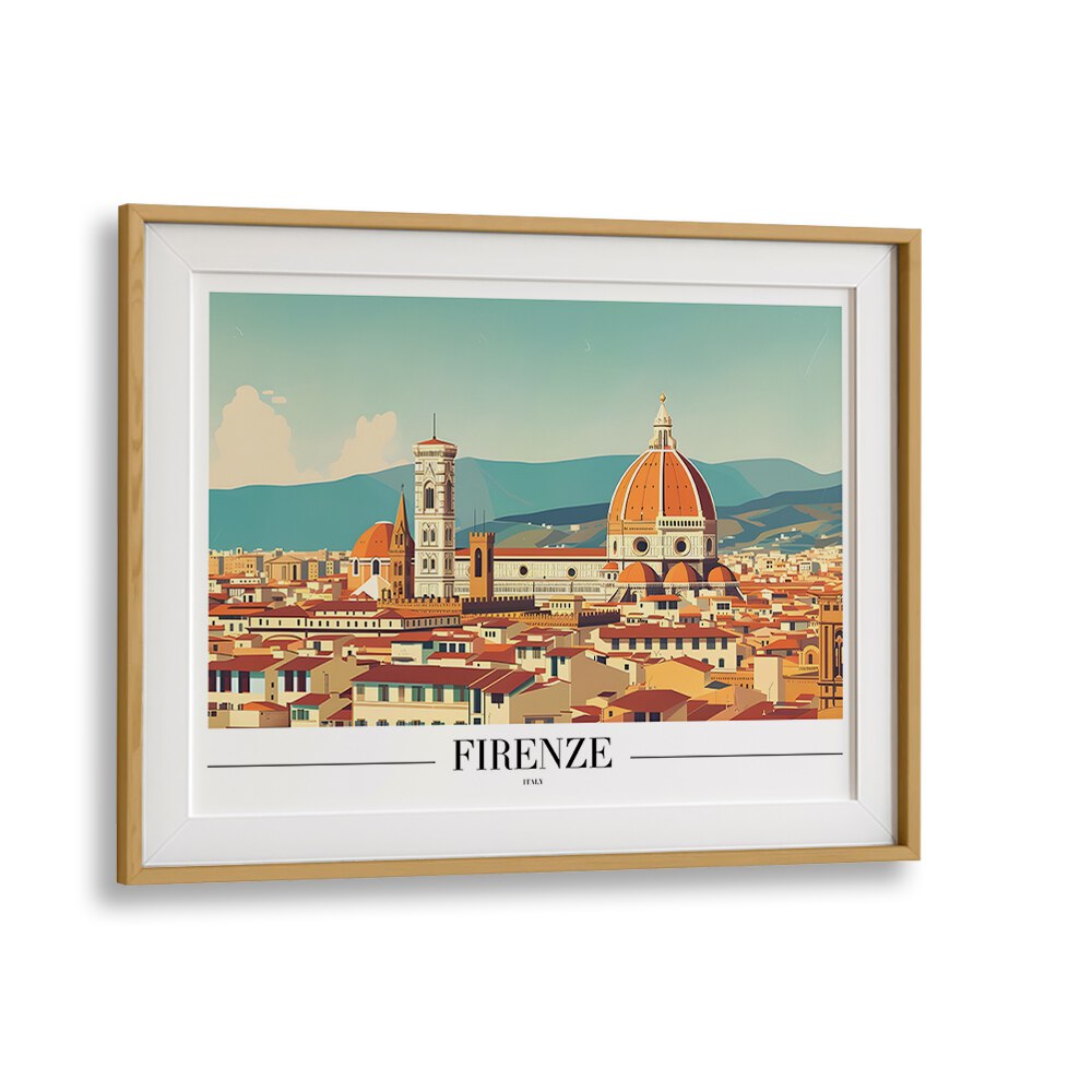 firenze-italy travel posters in Oak Wood Frame With Mount