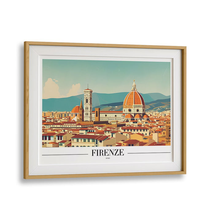 firenze-italy travel posters in Oak Wood Frame With Mount