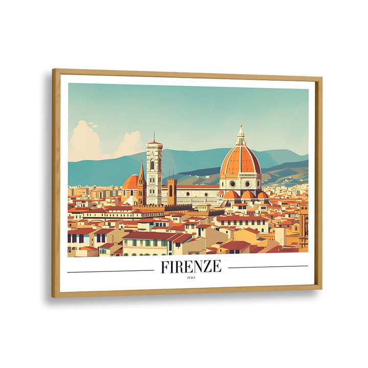 firenze-italy travel posters in Oak Wood Plain Frame