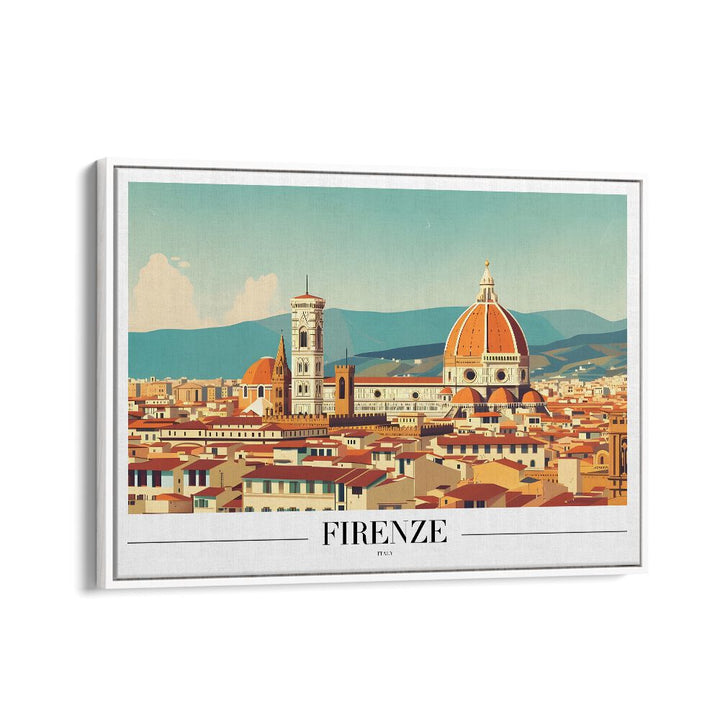 firenze-italy travel posters in White Floater Frame