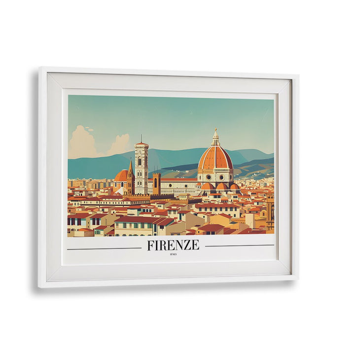 firenze-italy travel posters in White Frame With Mount