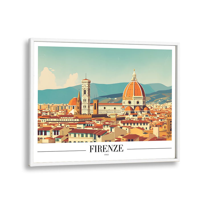 firenze-italy travel posters in White Plain Frame