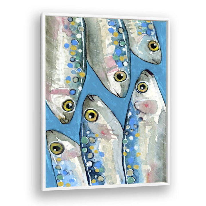 fishes by petra lidze kitchen posters in White Plain Frame