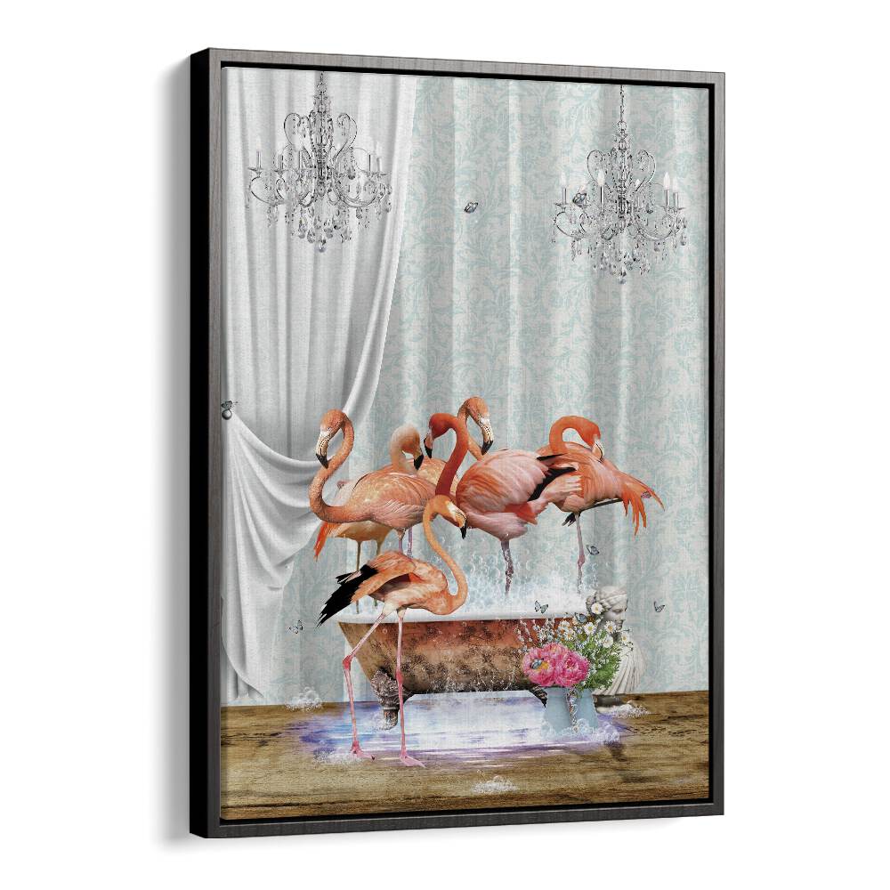 flamboyance a bubbles by sue skellern wall art prints in Black Floater Frame