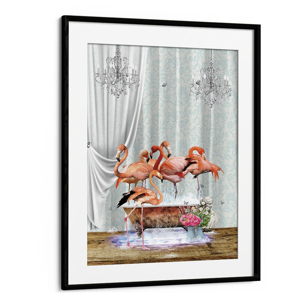 flamboyance a bubbles by sue skellern wall art prints in Black Frame With Mount