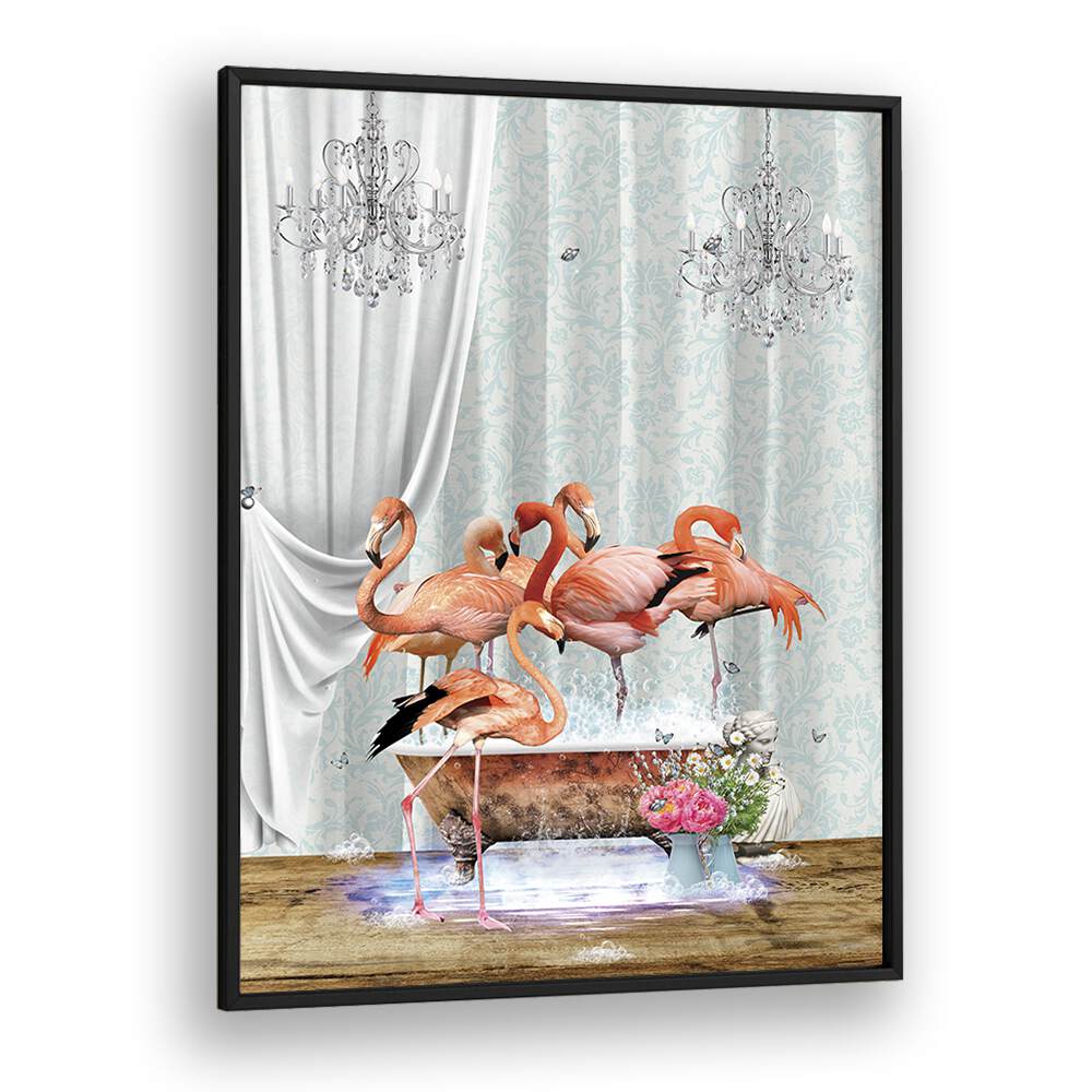 flamboyance a bubbles by sue skellern wall art prints in Black Plain Frame