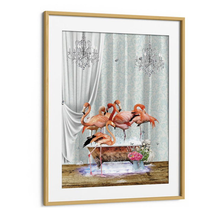 flamboyance a bubbles by sue skellern wall art prints in Oak Wood Frame With Mount