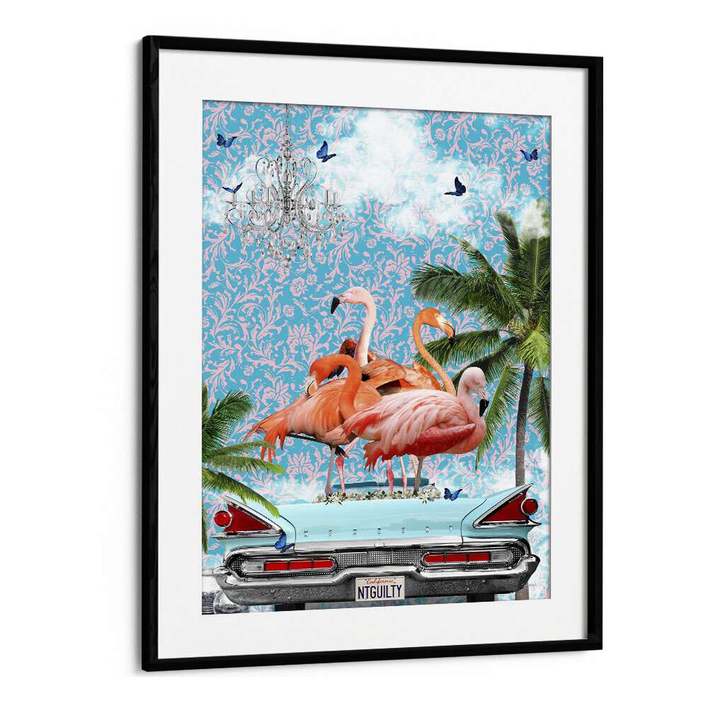 flamboyance california dream by sue skellern wall art prints in Black Frame With Mount