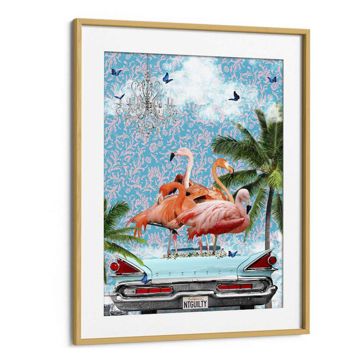 flamboyance california dream by sue skellern wall art prints in Oak Wood Frame With Mount