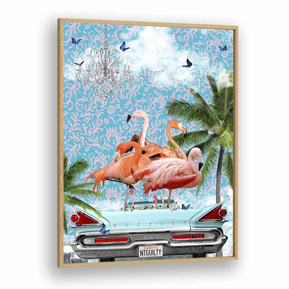 flamboyance california dream by sue skellern wall art prints in Oak Wood Plain Frame