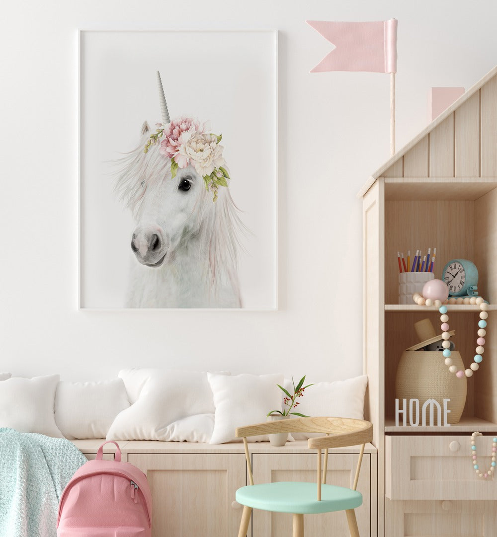 floral unicorn by lola peacock kids room paintings Artwork I placed on a wall