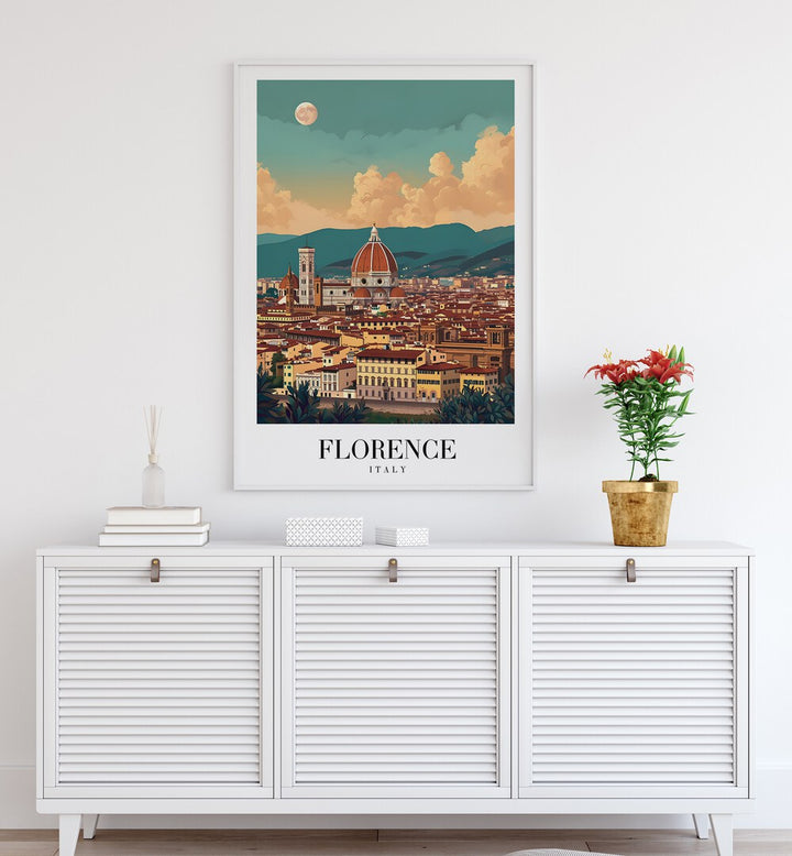 florence city travel posters Artwork II placed on a Wall 