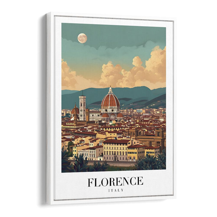 florence city travel posters in White Floater Frame