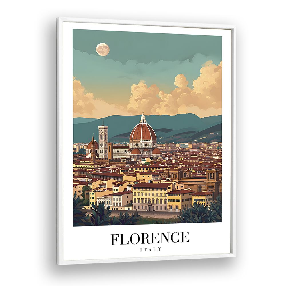 florence city travel posters in White Plain Frame