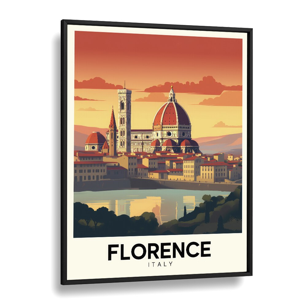 florence-italy II travel posters in Black Plain Frame