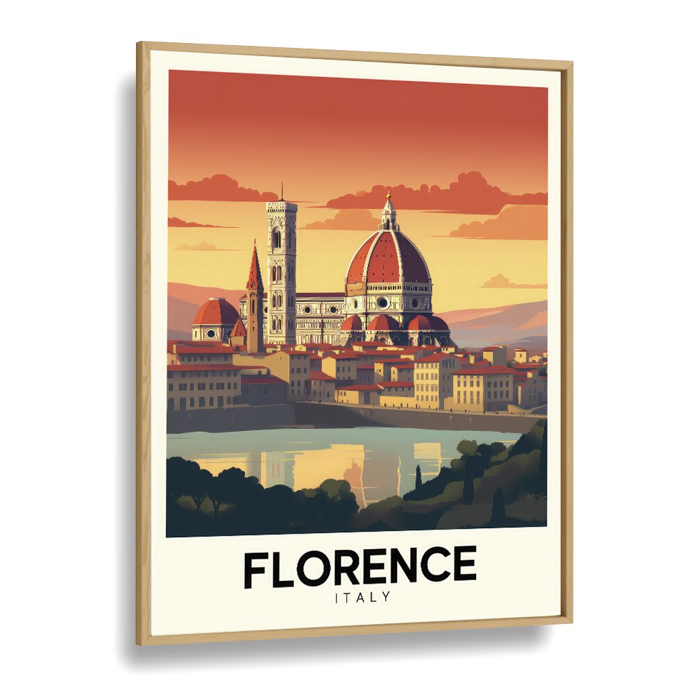 florence-italy II travel posters in Oak Wood Plain Frame