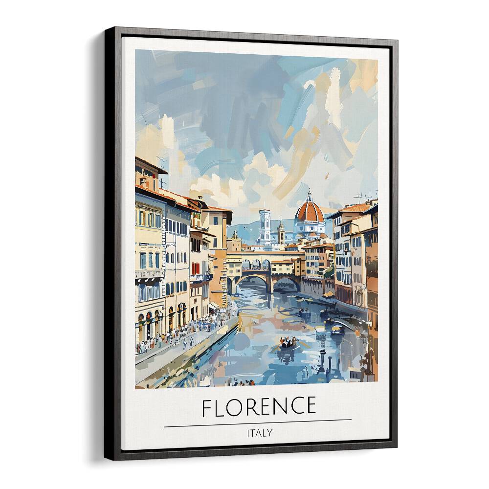 florence-italy travel posters in Black Floater Frame