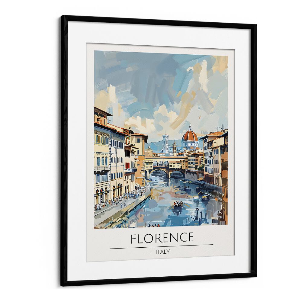 florence-italy travel posters in Black Frame With Mount