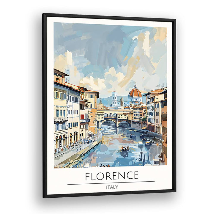 florence-italy travel posters in Black Plain Frame