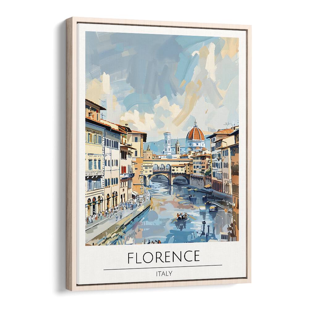 florence-italy travel posters in Oak Wood Floater Frame