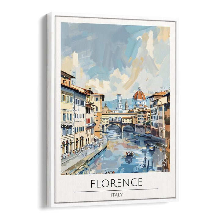 florence-italy travel posters in White Floater Frame