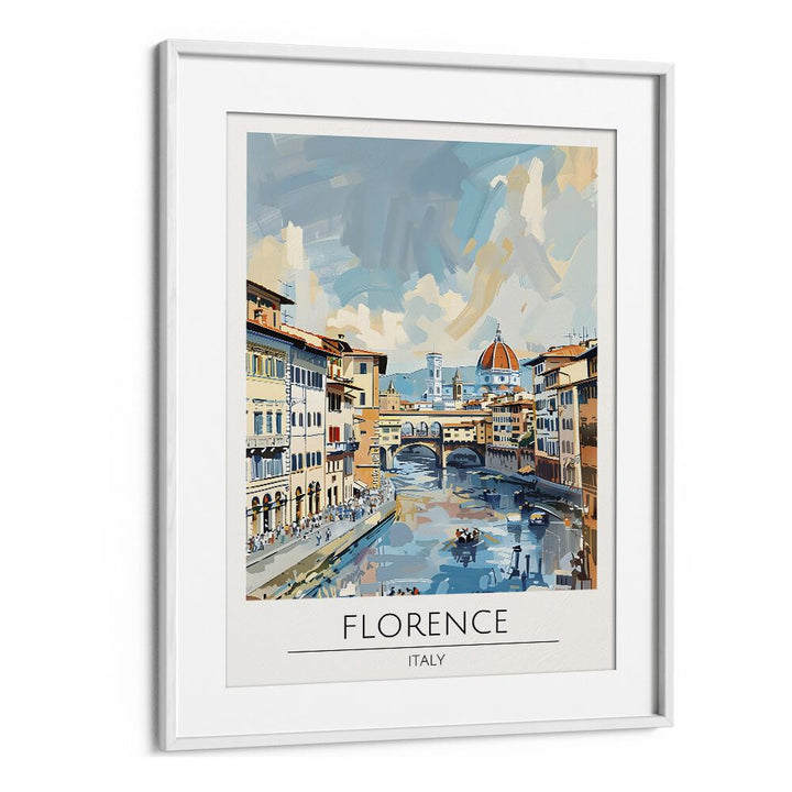 florence-italy travel posters in White Frame With Mount