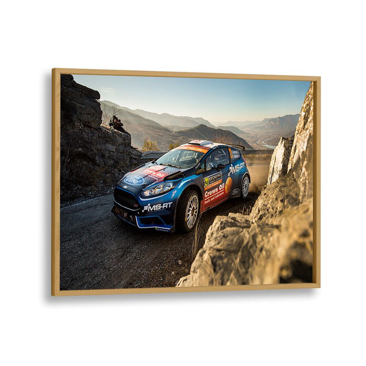 ford fiesta r5 car poster in Oak Wood Plain Frame