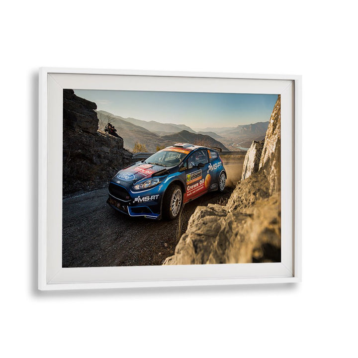 ford fiesta r5 car poster in White Frame With Mount