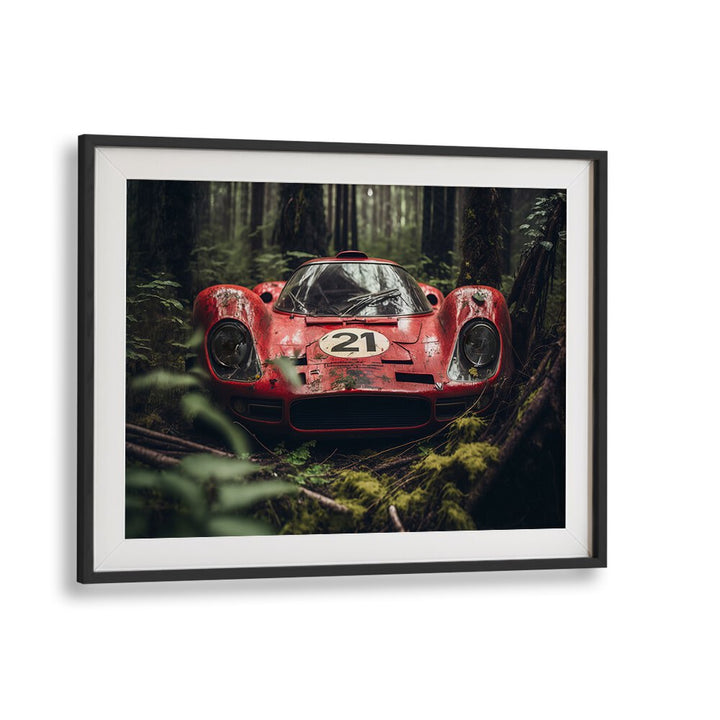 forest car car poster in Black Frame With Mount