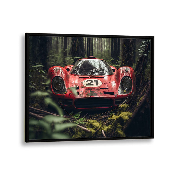 forest car car poster in Black Plain Frame