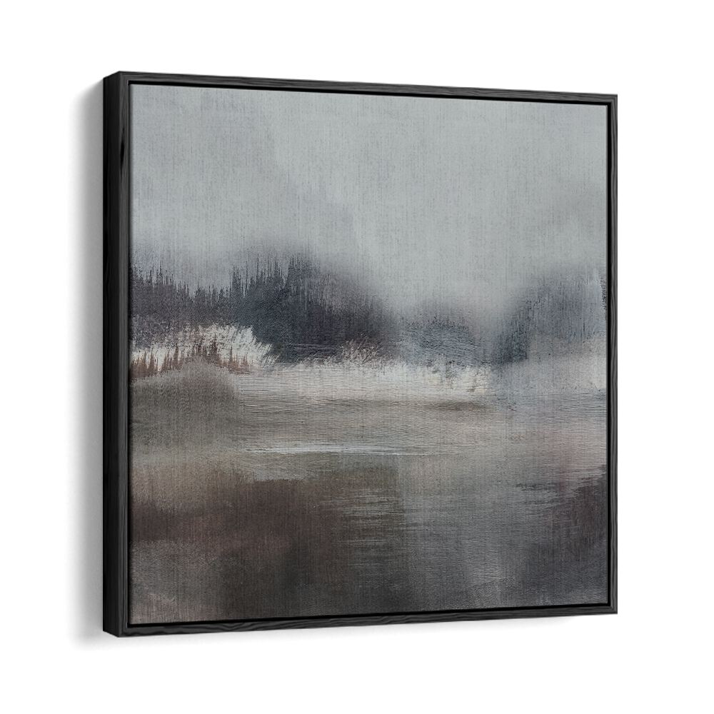 forest lake by dan hobday abstract art abstract paintings in Black Floater Frame