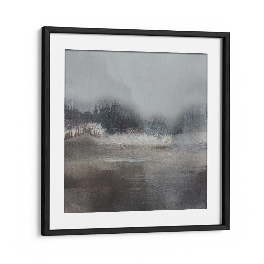 forest lake by dan hobday abstract art abstract paintings in Black Frame With Mount