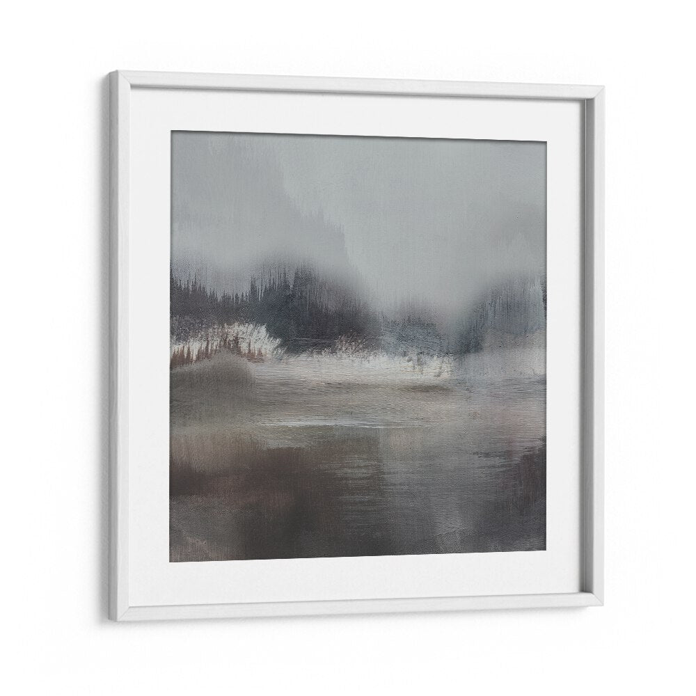 forest lake by dan hobday abstract art abstract paintings in White Frame With Mount