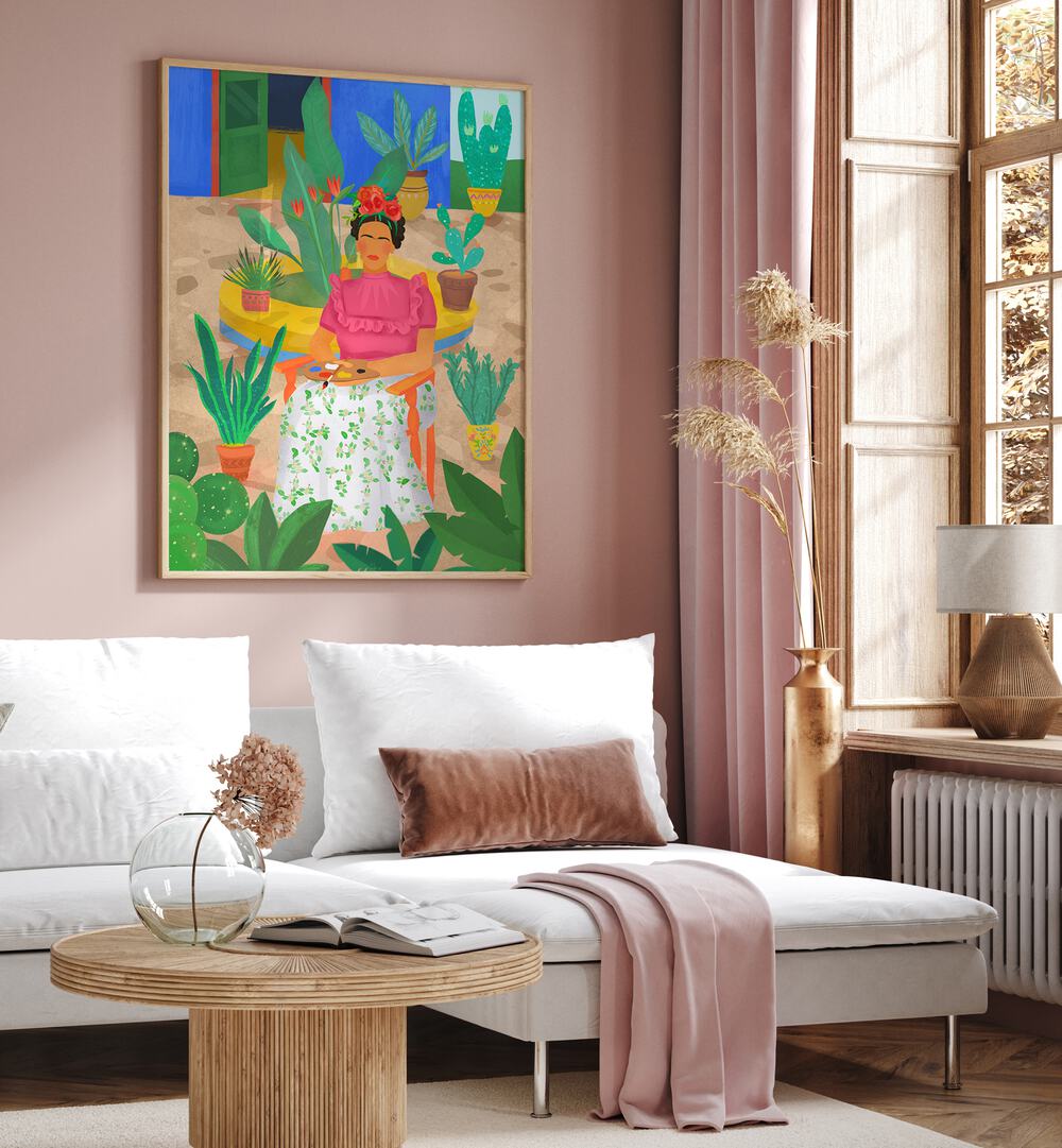 frida I by petra lidze portrait prints Artwork I placed on a wall