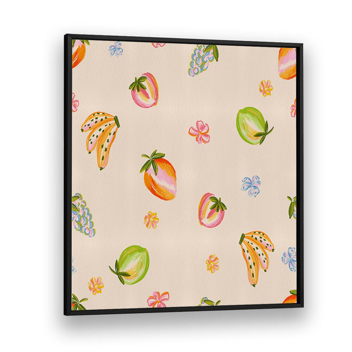 fruits mix Vintage paintings in Black Plain Frame