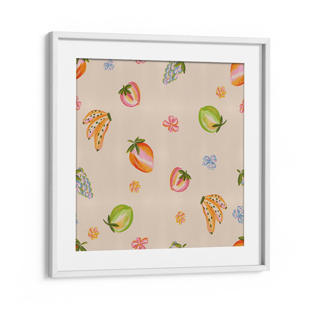 fruits mixVintage paintings in White Frame With Mount