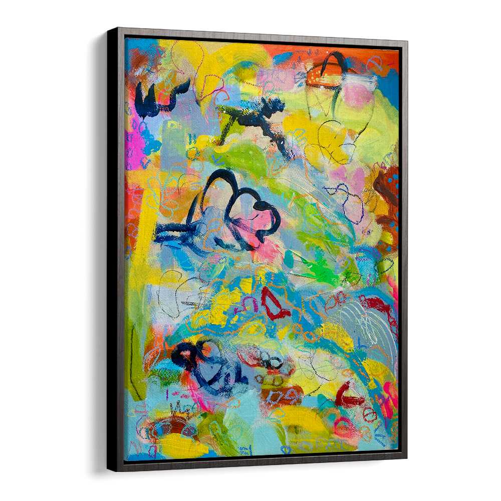 fruits of labor abstract paintings in Black Floater Frame